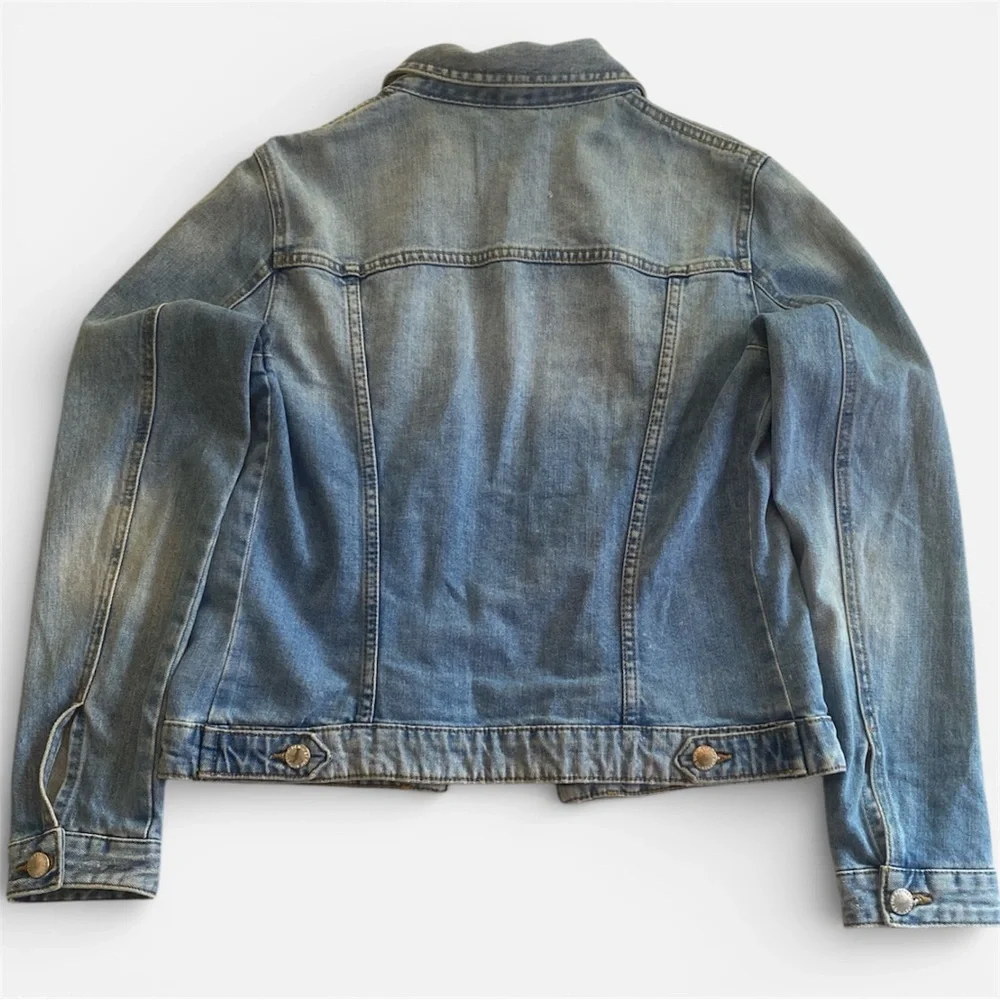 ZARA TRF Authentic Denim Jacket Light Wash Classic Jean Jacket Women SKU344 - Picture 3 of 10